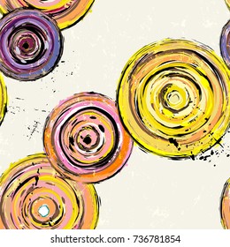 seamless abstract background pattern, with circles, strokes and splashes