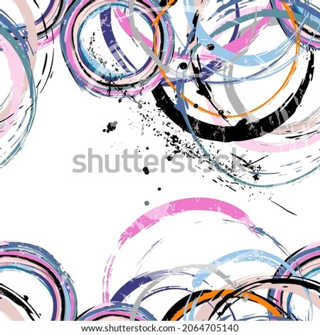 seamless abstract background pattern, with circles, paint strokes and splashes