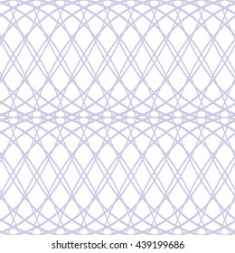 Seamless abstract background pattern with lavender guilloche wave ornament isolated on white (transparent) background. Guilloche secure background. Vector illustration eps