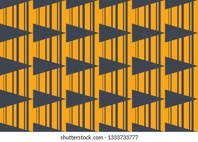 Seamless, abstract background pattern made triangle shapes and lines. Modern and bold vector art yellow and grey colors.