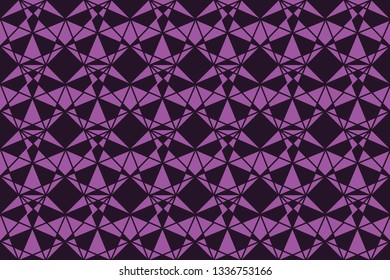 Seamless, abstract background pattern made with geometric shapes forming diamond like forms pink color. Decorative, modern vector art.