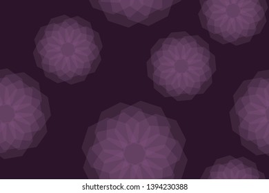 Seamless, abstract background pattern made with transparent geometric shapes in flower abstraction. Decorative, modern vector art in pink and purple colors.