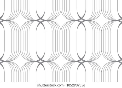 Seamless, abstract background pattern made with repeated lines forming ellipses. Modern, simple, elegant vector art.