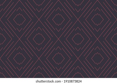 Seamless, abstract background pattern made with repeated, fractured rhomboidal shapes. Modern, simple vector art.