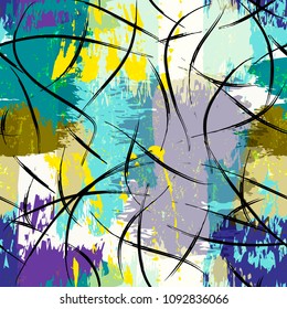 seamless abstract background pattern, with paint strokes and splashes