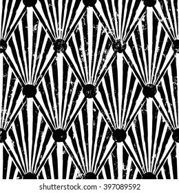 seamless abstract background pattern, with triangle/circles, strokes and splashes, black and white