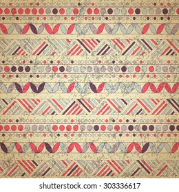 Seamless abstract background, patterns of ancient America, the Aztec pattern.