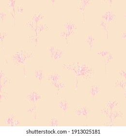 Seamless abstract background, pink flowers