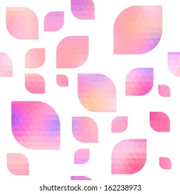 Seamless abstract background - pink mosaic petals.