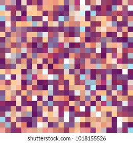 Seamless abstract background with pink, purple, orange squares, vector illustration