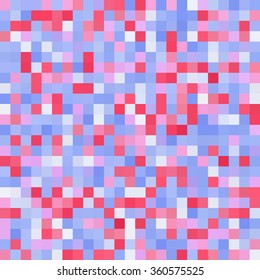 Seamless abstract background with pink, purple, red squares, vector illustration