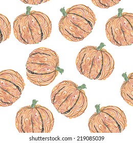 Seamless abstract background with pumpkins on Halloween