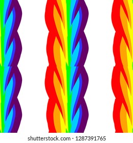 Seamless abstract background with rainbow intertwined stripes. Vector illustrations.