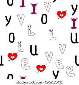 Seamless abstract background Random letters. For your design. Vector.