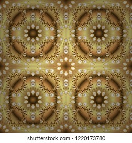 Seamless abstract background with repeating elements. And golden pattern. Elegant vector classic pattern.