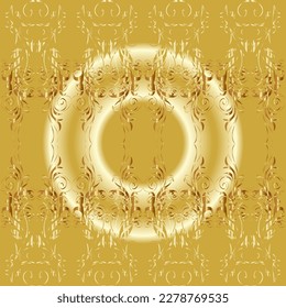 Seamless abstract background with repeating elements. Elegant vector classic pattern. Beige, yellow and neutral and golden pattern.