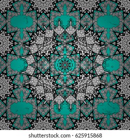 Seamless abstract background with repeating elements. Blue and white pattern. Elegant vector classic pattern.