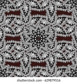 Seamless abstract background with repeating elements. Brown and white pattern. Elegant vector classic pattern.