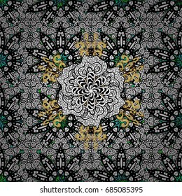 Seamless abstract background with repeating elements. And golden pattern. Elegant vector classic pattern.