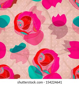 Seamless abstract background with roses