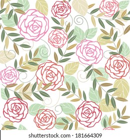 Seamless abstract  background  with roses