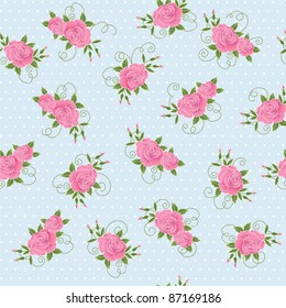 Seamless abstract  background  with roses