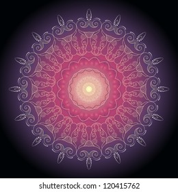 Seamless abstract background with round lace pattern.