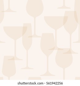 Seamless abstract background with silhouette of wine glasses.