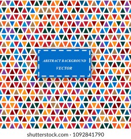 Seamless abstract background with small colorful triangles pattern. Geometric a mosaic of triangles