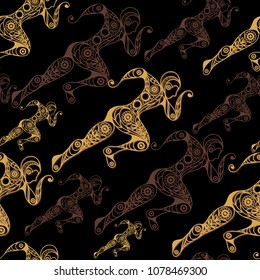 Seamless abstract background with sport runner (athlete). Texture (pattern) for textile, wallpapers, print, wrapping, scrapbooking, book cover, cloth design. Vector illustration.