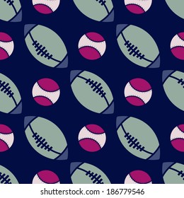 seamless abstract background with sports equipment