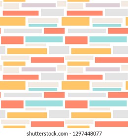 Seamless abstract background with squares, horizontal lines. Infinity geometric pattern. Vector illustration.   