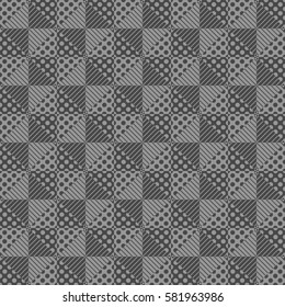 Seamless abstract background of squares, triangles, diamonds and circles