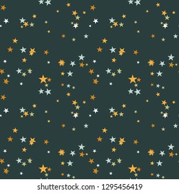 Seamless abstract background with stars. Infinity messy geometric pattern. Vector illustration.    