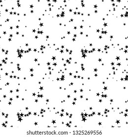 Seamless abstract background with stars. Infinity messy geometric pattern. Vector illustration.   