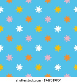 Seamless abstract background with stars. Infinity polka dot geometric pattern. Geo abstract shapes.