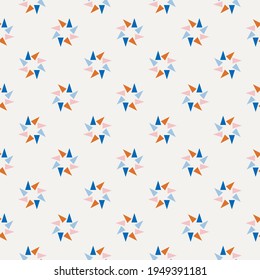 Nahtloser abstrakter Hintergrund mit Sternen. Infinity polka Punkt geometrisches Muster. Geo abstrakte Formen.