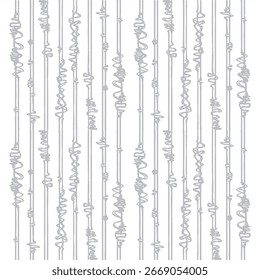 A seamless abstract background with straight stripes, featuring a halftone monochrome grunge texture. This chaotic vertical lines pattern is ideal for cover design, wallpapers, and modern geometric co