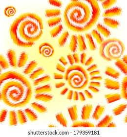 Seamless abstract background sun. Vector