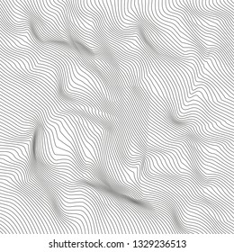 Seamless abstract background of a surface with optical illusion of distortion. Gilyoshirovanny texture from thin wavy lines. Design of protection.