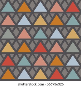 Seamless abstract background with triangles and rhombuses. Infinity geometric pattern. Vector illustration.