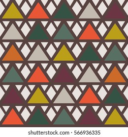 Seamless abstract background with triangles and rhombuses. Infinity geometric pattern. Vector illustration.
