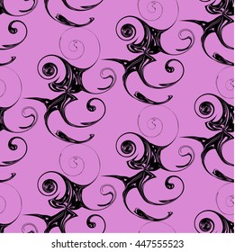 Seamless abstract background with twirls, vector illustration.