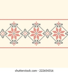 Seamless Abstract Background with Ukrainian folk pattern