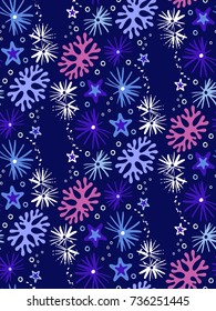Seamless abstract background with underwater, coral motif. Hand drawn vector illustration