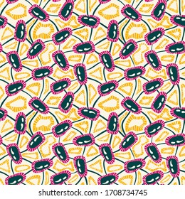 Seamless abstract background with unusual freehand pattern. Biology motif.