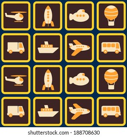 seamless abstract background with various types of transport