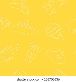 seamless abstract background with various types of transport