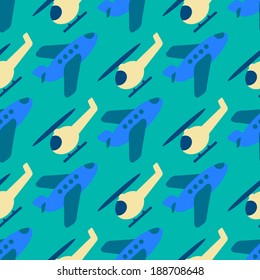 seamless abstract background with various types of transport