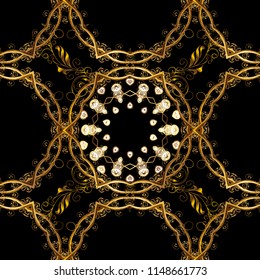 Seamless abstract background. Vector illustration. Oriental vector classic and golden pattern.